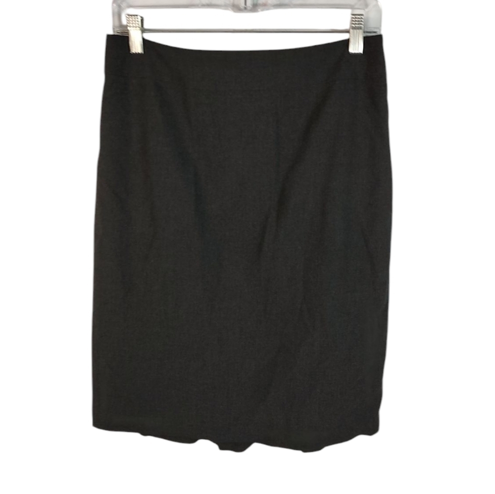 Ann Taylor Factory Gray Pencil Skirt Ruffle Back Hem 6
